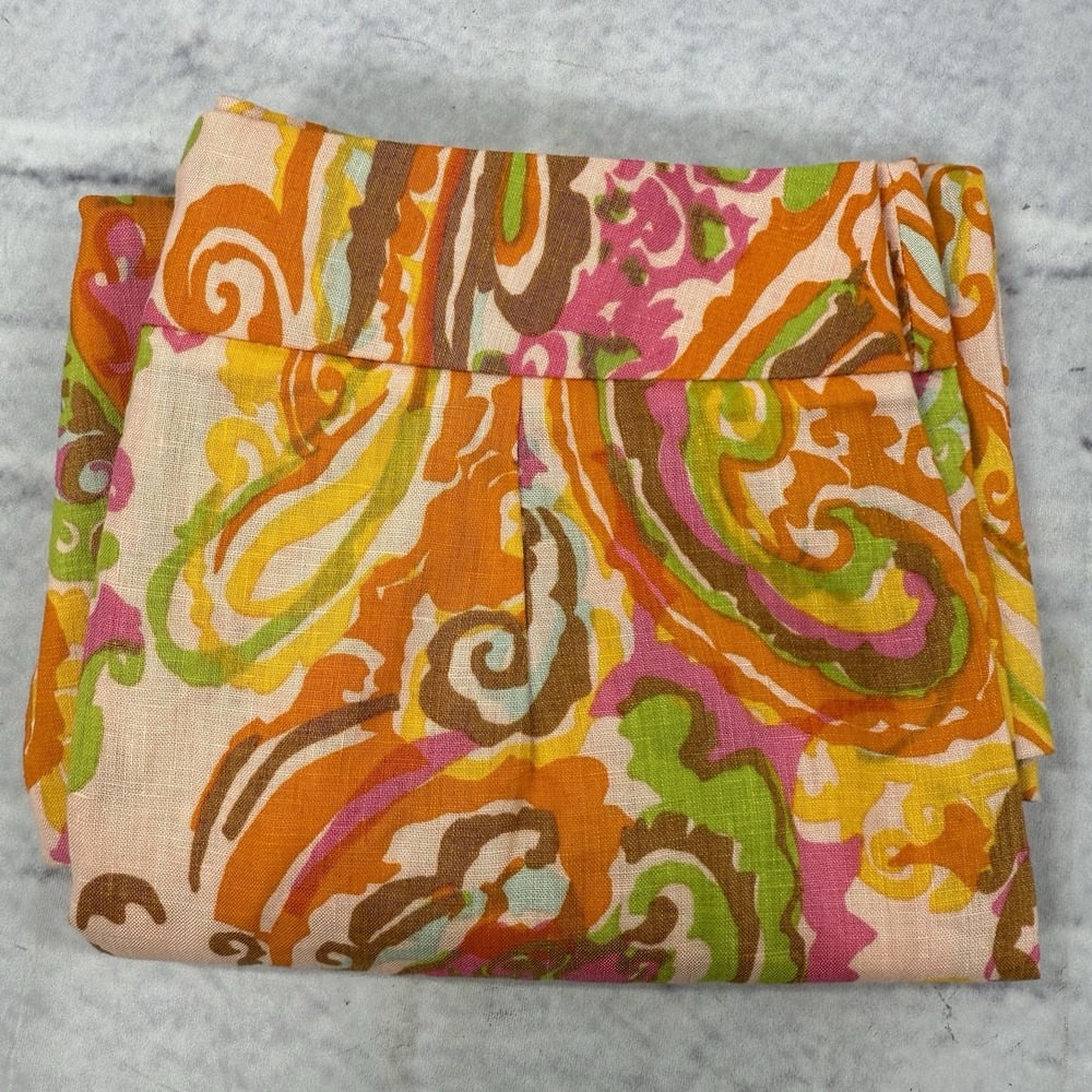 J. Crew Women's Pencil Skirt Size 2 100%‎ Linen Paisley Colorful Zip 95379 Y2K - Picture 11 of 11